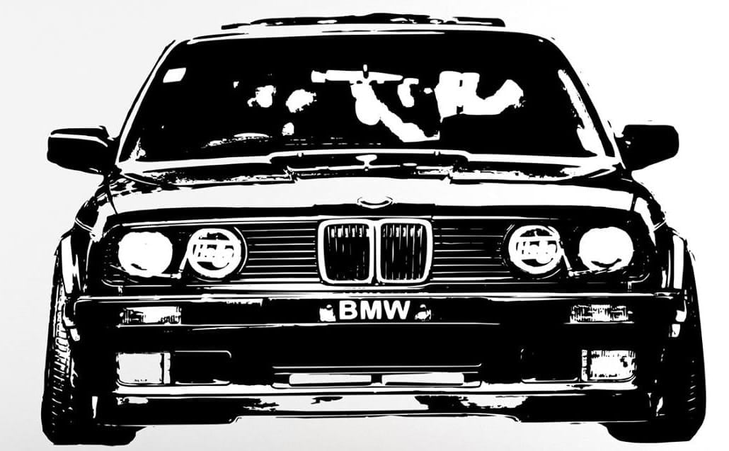 Naklejka Bmw E30 Front